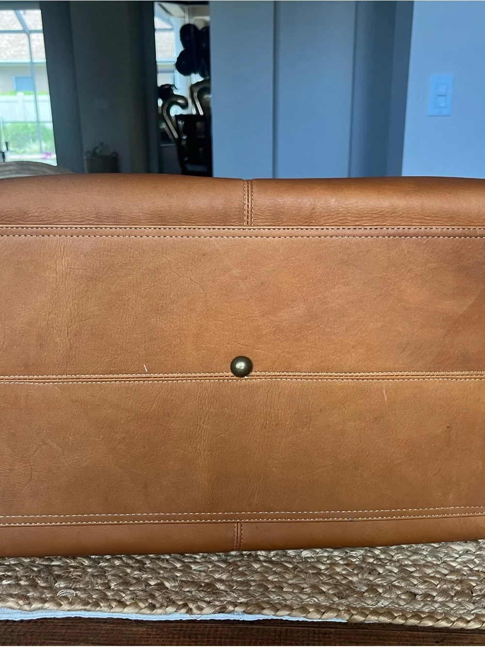 Winston Collection Tan Leather Weekend Duffle Bag